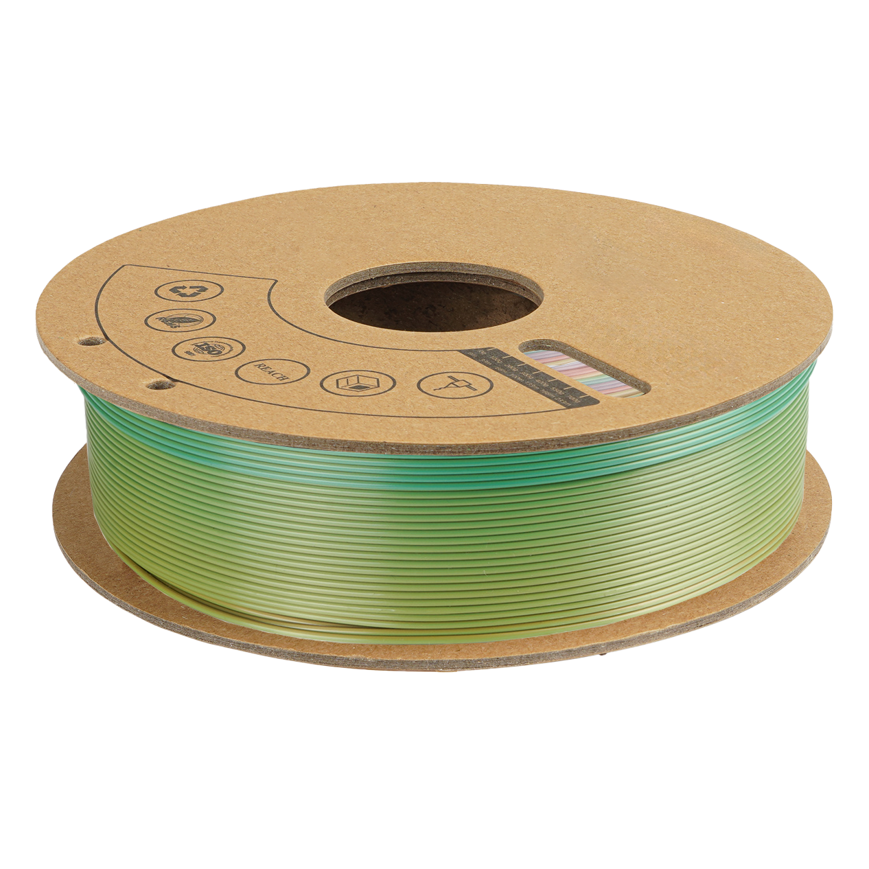 PLA-Silk Multicolor Green Base, 1000g, 1.75 mm